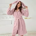 thumbnail image 2 of Luxalzxs Robes for Women, Rabbit Ear Hooded Bath Robe Solid Color Soft Plush Bathrobes Bunny Animal Homewear Sleepwear Sherpa Shaggy Bathrobe Nightgowns, Valentines Day Gifts for Women, 2 of 5