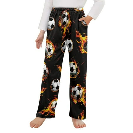 

Yuyamidu Fire Football Pajama Pants for Boys Loose Fit Long Jogger Trousers Bottoms with Pockets Kids Sweatpants Girls Sweat Pants Casual Sleepwear Pants 2-3T
