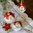 thumbnail image 2 of STP Goods Village at Dusk Christmas Ball Ornament Set of 3 in Gift Box 3.5" (9 cm) Hand-Painted Christmas Tree Ornaments Collectible Christmas Tree Hanging Decorations, Red Blue, 2 of 6