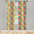 thumbnail image 3 of Ambesonne Modern Curtains, Fashion Kiss Love Design, Pair of 28"x63", Multicolor, 3 of 5