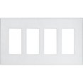 thumbnail image 1 of 833673 4-Gang Decorator Screw Less Mid-Size Wall Plate, Silver Granite, 1 of 1