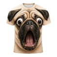 thumbnail image 2 of Little Boys Crewneck T-shirt Dog Print Funny Animal Graphics Short Sleeve Summer Casual Tops Tees for Kid Size 7-8T, 2 of 4