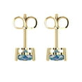 thumbnail image 4 of Clara Pucci 1Ct Synthetic Blue Moissanite Heart Cut VVS1 Push Back Stud 14k Solid hypoallergenic Gold Designer Earrings For April, 4 of 7