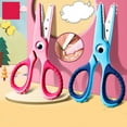 thumbnail image 4 of Round-Tip Craft Scissors, Safety Decorative Cutters, Blue, Safety Scissors With Round Blunt Tips And Decorative Edge, Blue Colored Handles For Easy Grip, Ideal For sch○○l And Craft Projects, 4 of 7