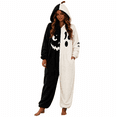 thumbnail image 3 of Black Pumpkin Onesie Pajamas for Women Polyester Cozy Home Loungewear Plush Fleece Hooded One Piece Jumpsuit Pumpkin Pjs Pajamas M, 3 of 5