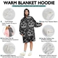thumbnail image 5 of Wearable Oversized Blanket,Halloween Doodle Pumpkin Pattern Wearable Blanket Hoodie for Adults,Cozy Hooded Blankets with Super Pockets,Super Warm Fuzzy Pullover for Women & Men, 5 of 6
