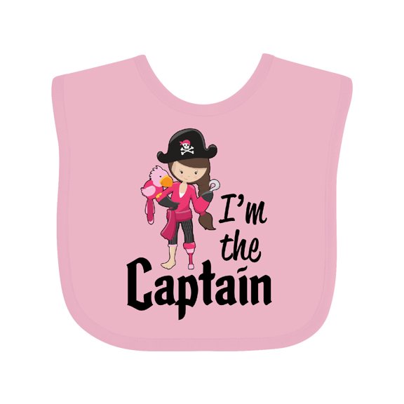 Inktastic I'm the Captain Pirate Girl Girls Baby Bib