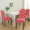 thumbnail image 5 of Dining Room Chair Covers 4pcs Spandex Super Fit Stretch Removable Washable Chair Seat Protector Cover for Home Party Hotel Wedding Ceremony, Universal Size (red & White Dots), 5 of 7