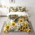 thumbnail image 2 of Homewish Rustic Warm Home Bedding Comforter Set 7 Pieces for Kids, Sunflower Groovy Floral Full Bedding Set, Vibrant Plant Botanical Fitted Sheet Flat Sheet, Ultra Soft Bedroom Decor, 2 of 7