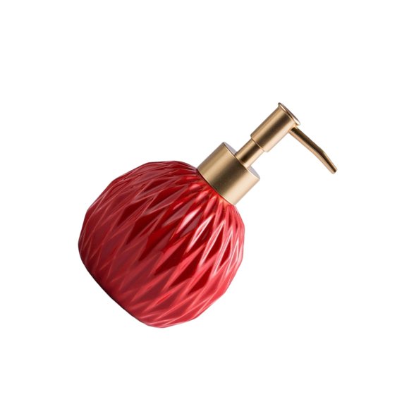 Youkk Ceramic Soap Dispenser Reusable Elegent for Home Supply Red Hotel Shampoo Shower Red