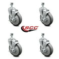 thumbnail image 2 of 5 Inch Thermoplastic Rubber Swivel 12mm Threaded Stem Caster Set with Brake, 2 of 2