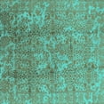 thumbnail image 1 of Ahgly Company Indoor Square Oriental Turquoise Blue Industrial Area Rugs, 5' Square, 1 of 4
