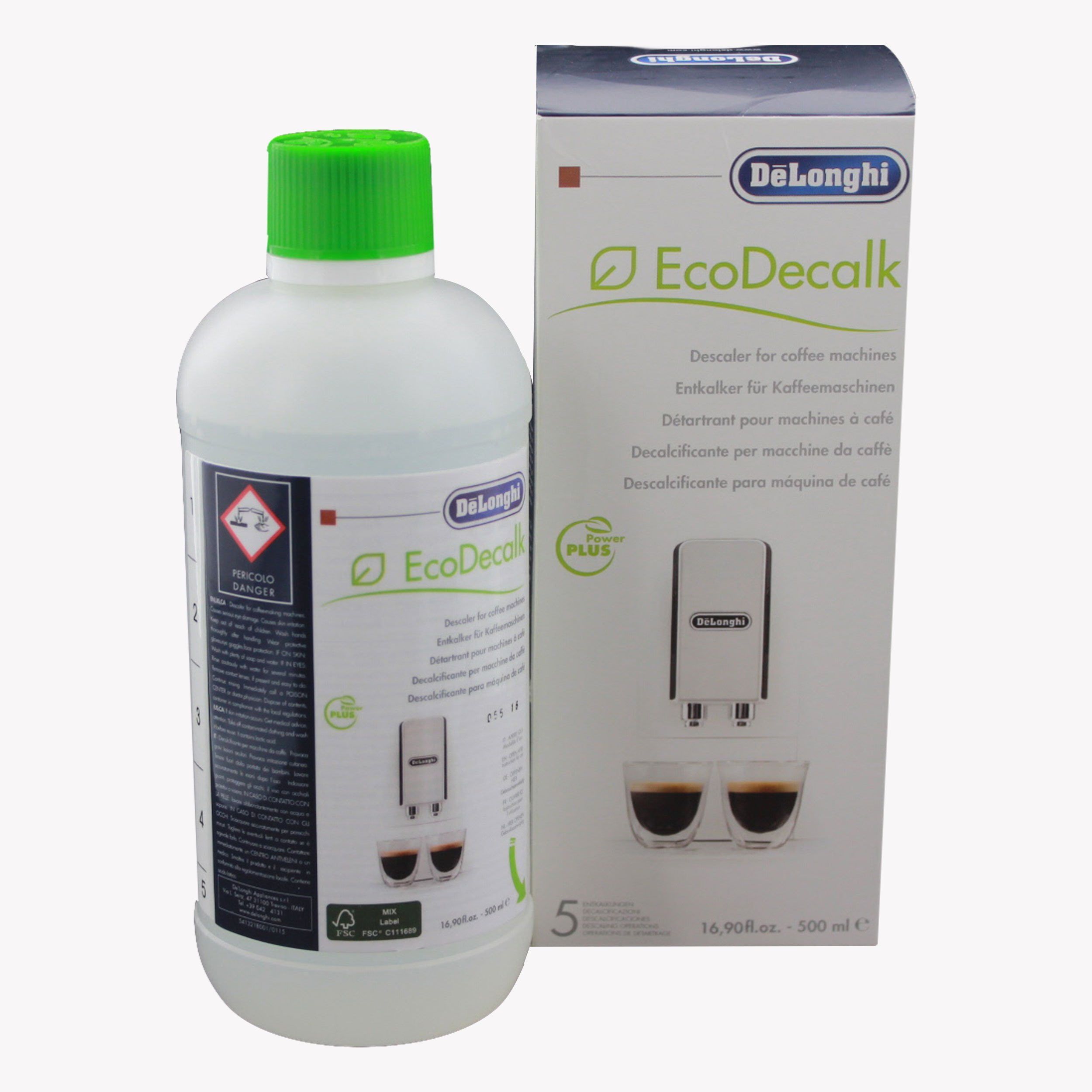 Pack of 10 Delonghi EcoDecalk Descaler for Fully Automatic Coffee Machines  DLSC500/270,660,758,90000-500ml