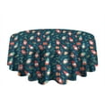 thumbnail image 5 of Dark Blue Christmas Gnome and Gift Pattern Round Tablecloth 60"x60",Wrinkle Wipeable Table Cloth for Kitchen Dining Room Picnic Patio Party, 5 of 6