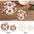 thumbnail image 3 of SKYSONIC 2 pcs Watercolor Christmas Bowknot Pot Holders Trivets, Heat Resistant Trivets,Winter Red Berries Cotton Thread Weave Mats for Hot Pads Pans Pot Bowl Teapot, 3 of 7