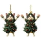 thumbnail image 1 of Injueey Adorno de gato a la moda, 2 piezas, para decoración de árbol de Navidad, decoraciones para árboles de Navidad Kits de decoración para fiestas 2 piezas B, 1 of 6