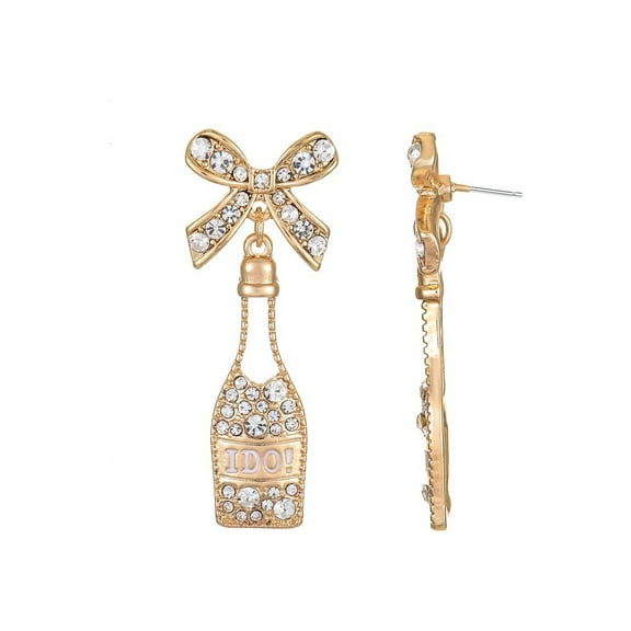 Packed Party Bridal "I Do" Champagne Bottle Earring