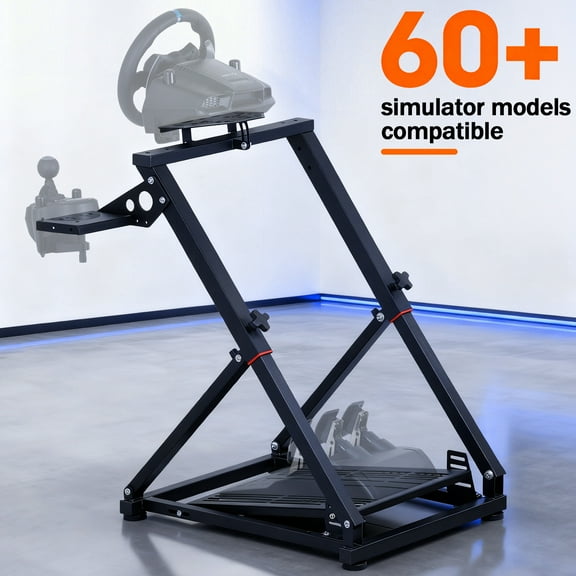 Thicken Racing Wheel Stand - Foldable Triangle Structure Steering Wheel Simulator Cockpit Wheel Stand for Logitech Thrustmaster MOZA FANATEC