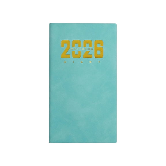 2026 A6 Pocket Daily Planner Notebook, Portable 365-Day Diary With Foil-Stamped Cover For Daily Weekly Scheduling Academic Student Teacher Schedule Journal for School, Office, Work,Green