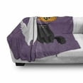 thumbnail image 3 of Halloween Soft Flannel Fleece Blanket, Funny Scene of Ghost White Cat Says Boo to Bored Look Black Cat, Cozy Plush for Indoor and Outdoor Use, 50" x 70", Pale Eggplant and Multicolor, by Ambesonne, 3 of 6