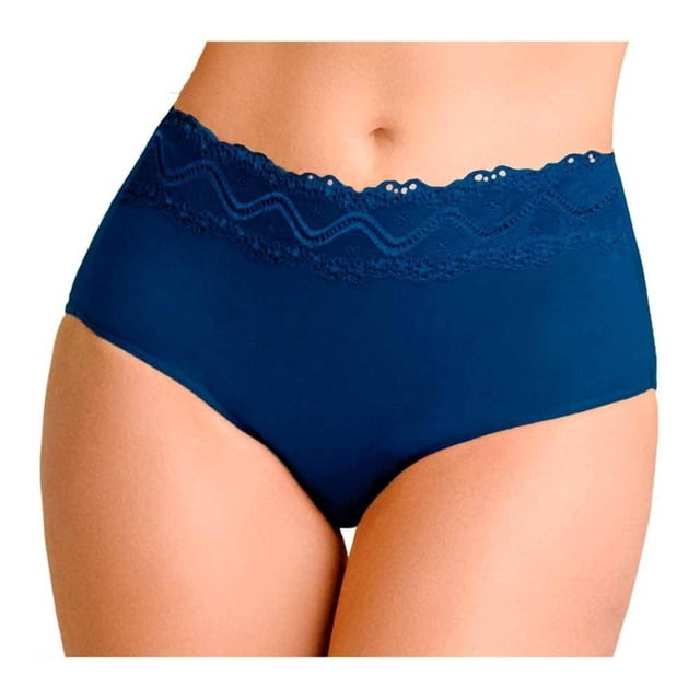 Pantaleta Berlei para Mujer, Completa Banda de Encaje Azul Talla M