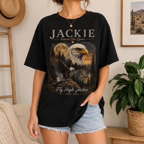 Jackie Bald Eagle Memorial T-Shirt, Fly High Jackie Wildlife Eagle Graphic Tee, Big Bear Eagle Lover Gift Shirt