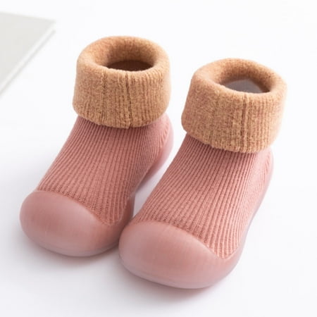 

Baby Boy Sock Shoes Non-Skid Baby Walking Sock Shoes Breathable Warm Soft Rubber Sole Cotton Toddler Shoes Baby Sneakers for Girls 3-6 Months
