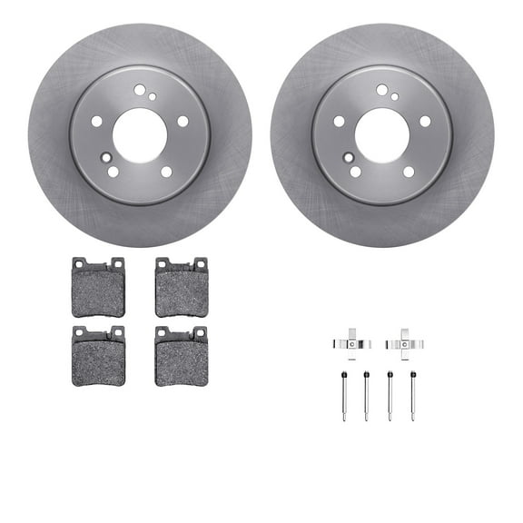 Dynamic Friction Company Rear Brake Rotors with 5000 Euro Ceramic Brake Pads includes Hardware 6612-63221