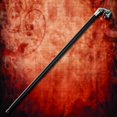thumbnail image 3 of Fisted Walking Stick Wooden Cane Sculpted Metal Handle, 3 of 3