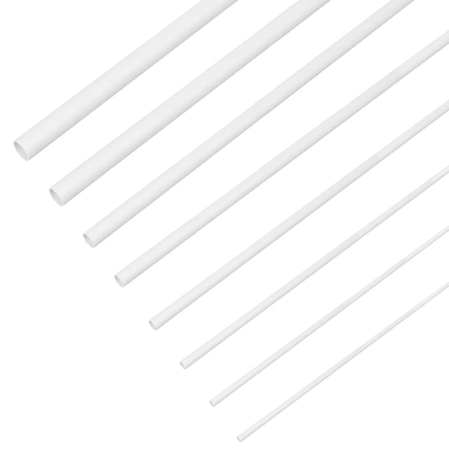 32Pcs White Plastic Round Hollow Tube Length 11.8 Inch Diameter 2/2.5/3/4/5/6/8/10mm Plastic Model Tube White Plastic Rods Round Bar Hollow Tubing Rod for Architectural Model Making