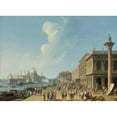 thumbnail image 2 of Giovanni Battista Cimaroli 14x11 Black Ornate Wood Framed Double Matted Museum Art Print Titled: Venice a View from the Piazzetta, Looking West Towards the Dogana and Santa Maria Della, 2 of 5