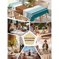 thumbnail image 5 of Modern Brown Teal Table Cloth, Boho Contemporary Geometric Striped Waterproof Tablecloth for Rectangle Tables, Reusable Washable Fabric Table Cover for Restaurant Kitchen Dining Tables 52"x70", 5 of 6