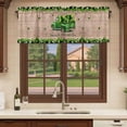 thumbnail image 6 of St. Patrick's Day Curtain Valances for Windows, Kitchen Valance Window Treatments Panel 2 Pack, Spring Green Shamrocks Truck Coin Plaid Rod Pocket Short Curtains for Bathroom Bedroom 54 x 18 Inch, 6 of 8