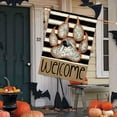 thumbnail image 4 of Halloween House Flag 28 x 40 Inch Spooky Welcome Double Sided Burlap Dog Paw Print Spider and Spider Web Flags For Outside Holiday Seasonal Yard Outdoor Decoration, 4 of 6