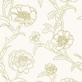 thumbnail image 5 of Tempaper Peonies Metallic Gold Leaf Floral Peel and Stick Wallpaper, 20.5" x 16.5', 5 of 9