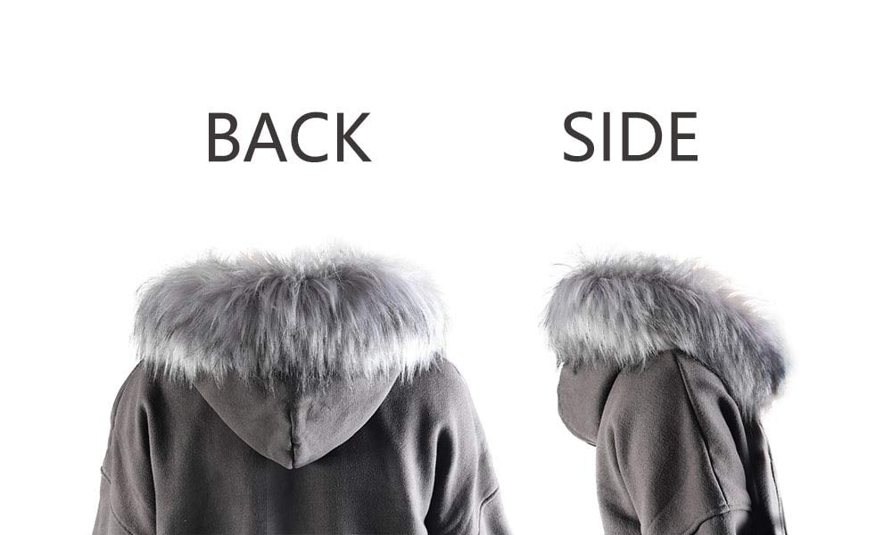 Hood Trim Replacement Faux Fur Hood Attachment Silver Fox Fur