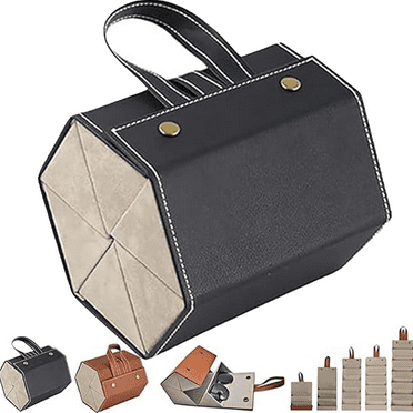 Concerning Multipack Foldable Hexagonal Sunglasses Case, 2/3/4/5/6-Slot Leather Glasses Storage Organizer for Home & Travel