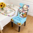 thumbnail image 4 of HuiXinOu Cute Easter Bunny Chair Cover Stretchable Full Coverage Seat Cover Festive Dining Chair Decor for Easter Party, Home Meal & Holiday Gatherings, 4 of 6