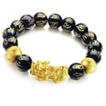 thumbnail image 2 of Bracelet Black Obsidian Wealth Lucky Meaning Buddha Bead Bracelet with Pixiu Character for Men Women, 2 of 8