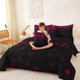thumbnail image 4 of jejeloiu Pink Pixelated Grid 7pcs Bedding Comforter Set Kids,Modern Geometric Checkered Queen Bedding Sets For Boys,Reversible, 4 of 7