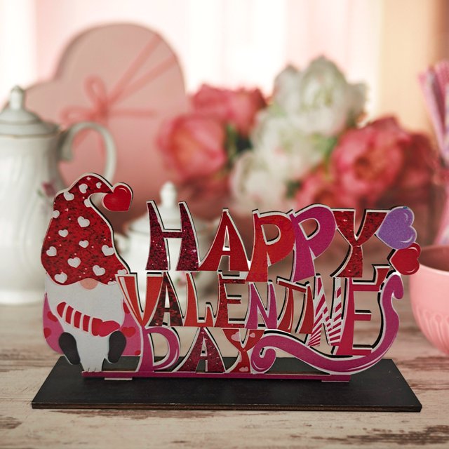 Decoraciones de fiesta de amor Adornos de carta de montaje de bricolaje de madera Wmkox8yii gf7681