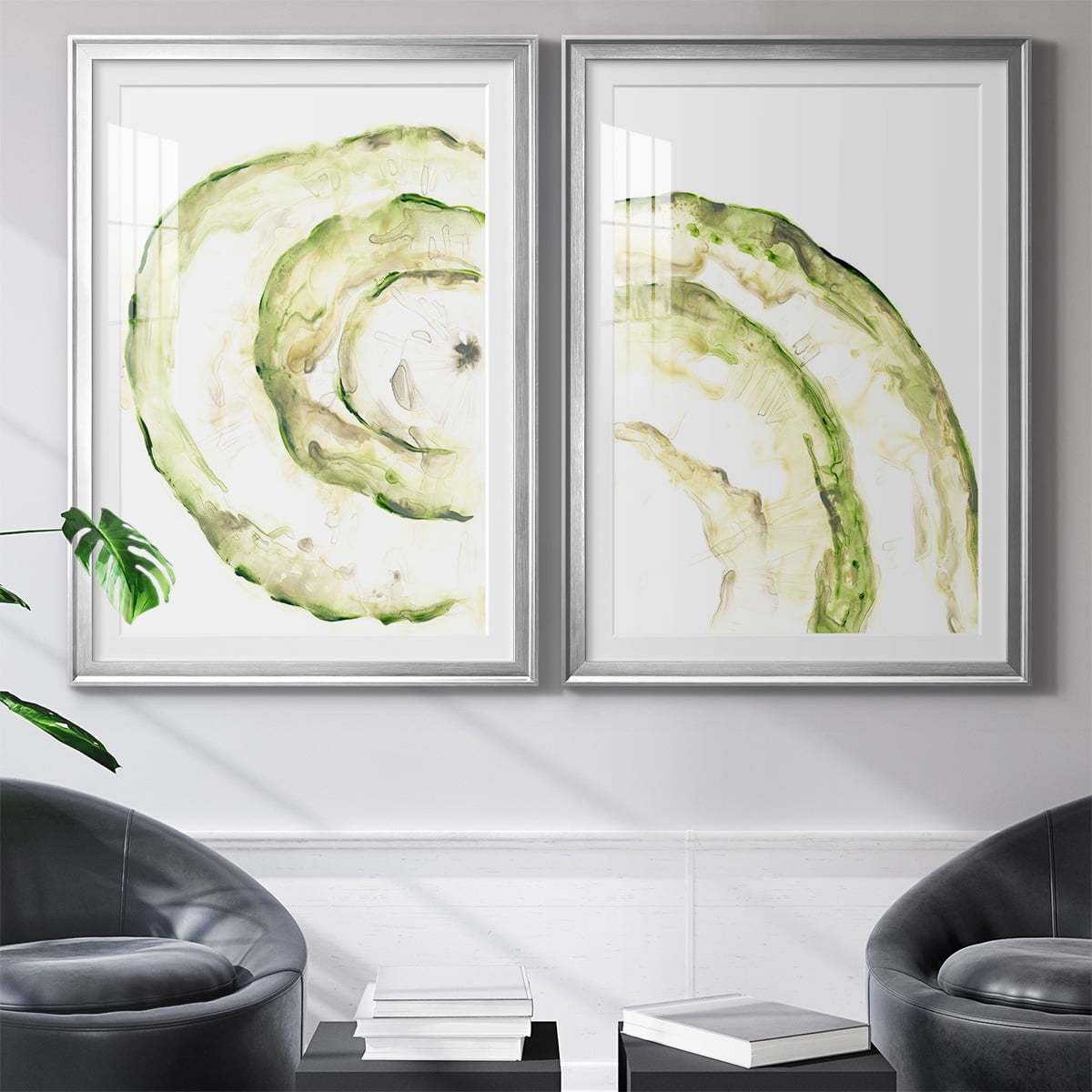 Wexford Home Lichen Halo V Premium Framed Print, 22.5" x 30.5" - Ready to Hang, Silver (Set of 2)