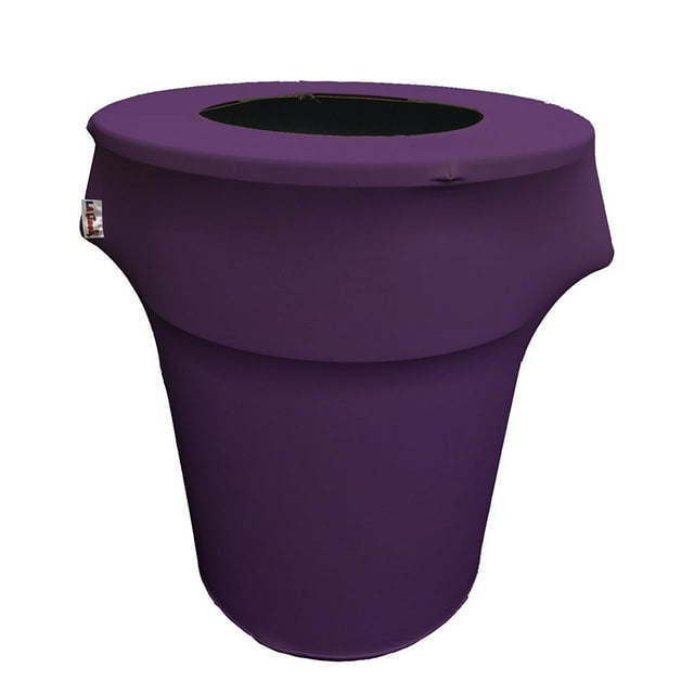 LA Linen Housse Extensible en Spandex pour Poubelle Ronde 44 Gallons, Violet