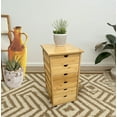 thumbnail image 2 of Bamboo 6 Drawer Rolling Utility Cart, Natural, 2 of 6
