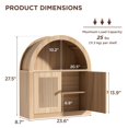 thumbnail image 4 of Arched Bathroom Storage Cabinet, Medicine Cabinet with Fluted Doors & Adjustable Shelf, Over The Toilet Wall Cabinet for Bathroom, Kitchen, Entryway, Laundry, Oak, 4 of 5
