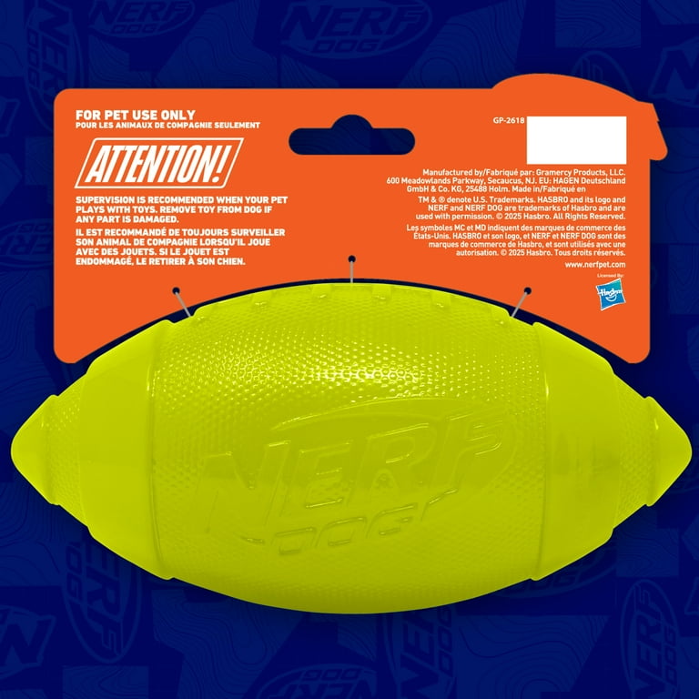 Nerf Dog TPR Glow Squeak Football, 7 inch - Walmart.com
