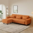 thumbnail image 3 of 84.6" Large Size Sofa, Modern Multi-Function Modular Sectional Sofa Couch with 3 Waist Pillows, Comfy Sofa Couches for Living Room, Apartment, Bedroom, Small Space, Orange, 3 of 7