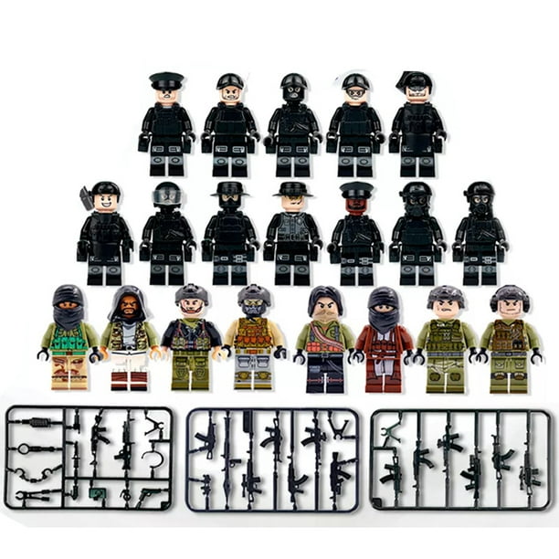 Figuras de Bloques de Construcción: 20 Piezas de Policía Especial Antiterrorista Urbana – Set de Mini Figuras para Fiestas y Coleccionistas
