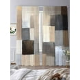 thumbnail image 2 of Brown Beige Plaid Sheer Curtains for Living Room Bedroom Abstract Oil Painting Checkered Sheer Curtains 96 Inch Long 2 Panels Set Light Filtering Curtain Window Treatments Drapes for Dining Room, 2 of 6