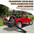 thumbnail image 3 of EastVita Heavy Duty 500LB Motorcycle Hitch Carrier with Ramp - Steel Dirt Bike Hauler Rack for Bicycle/ATV, 2" Receiver, Fits 5.5" Wide Tires,, 3 of 7